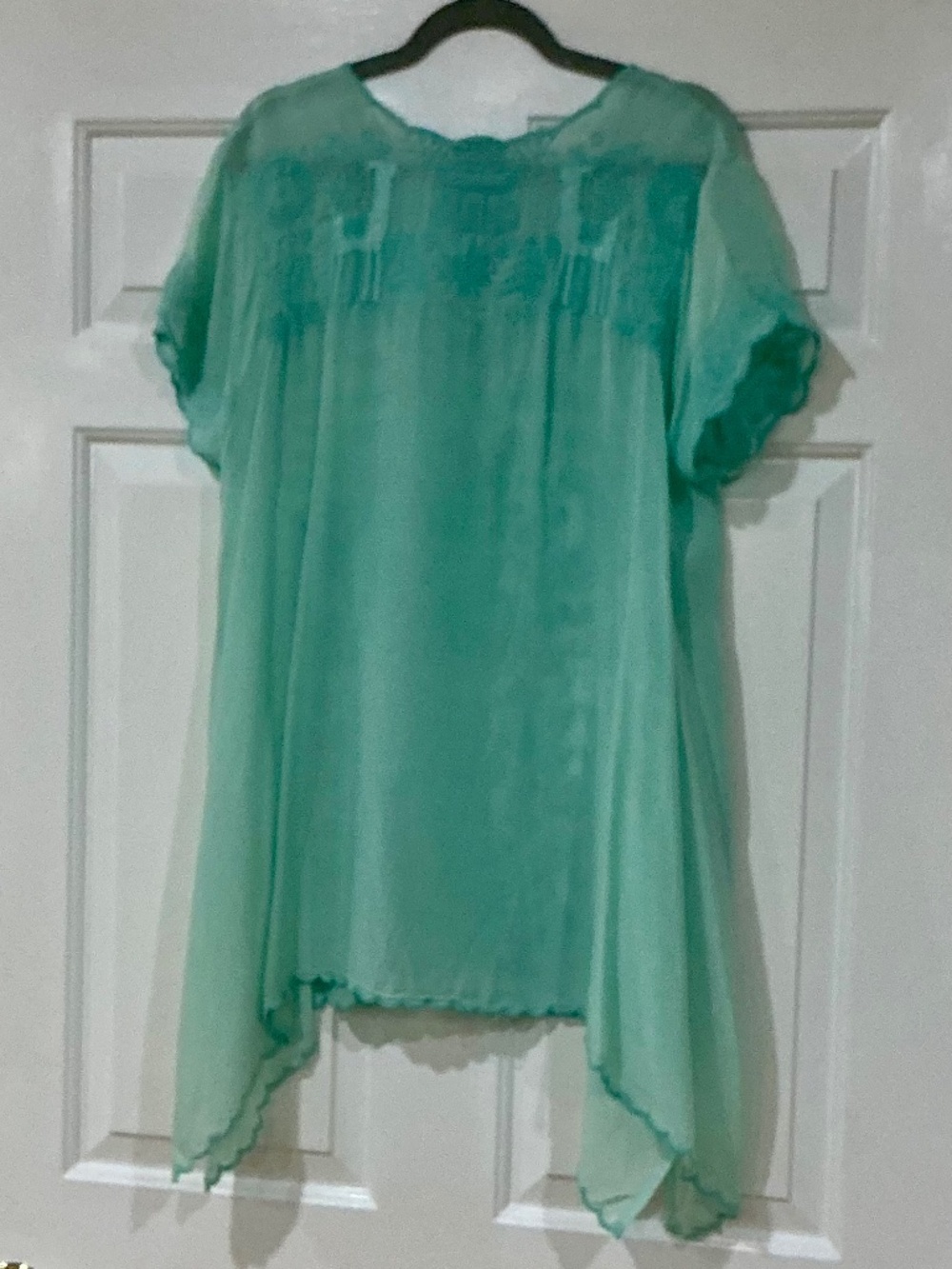 Johnny Was Folk Tunic, Aquamarine, XL, with tags - Picture 3 of 4